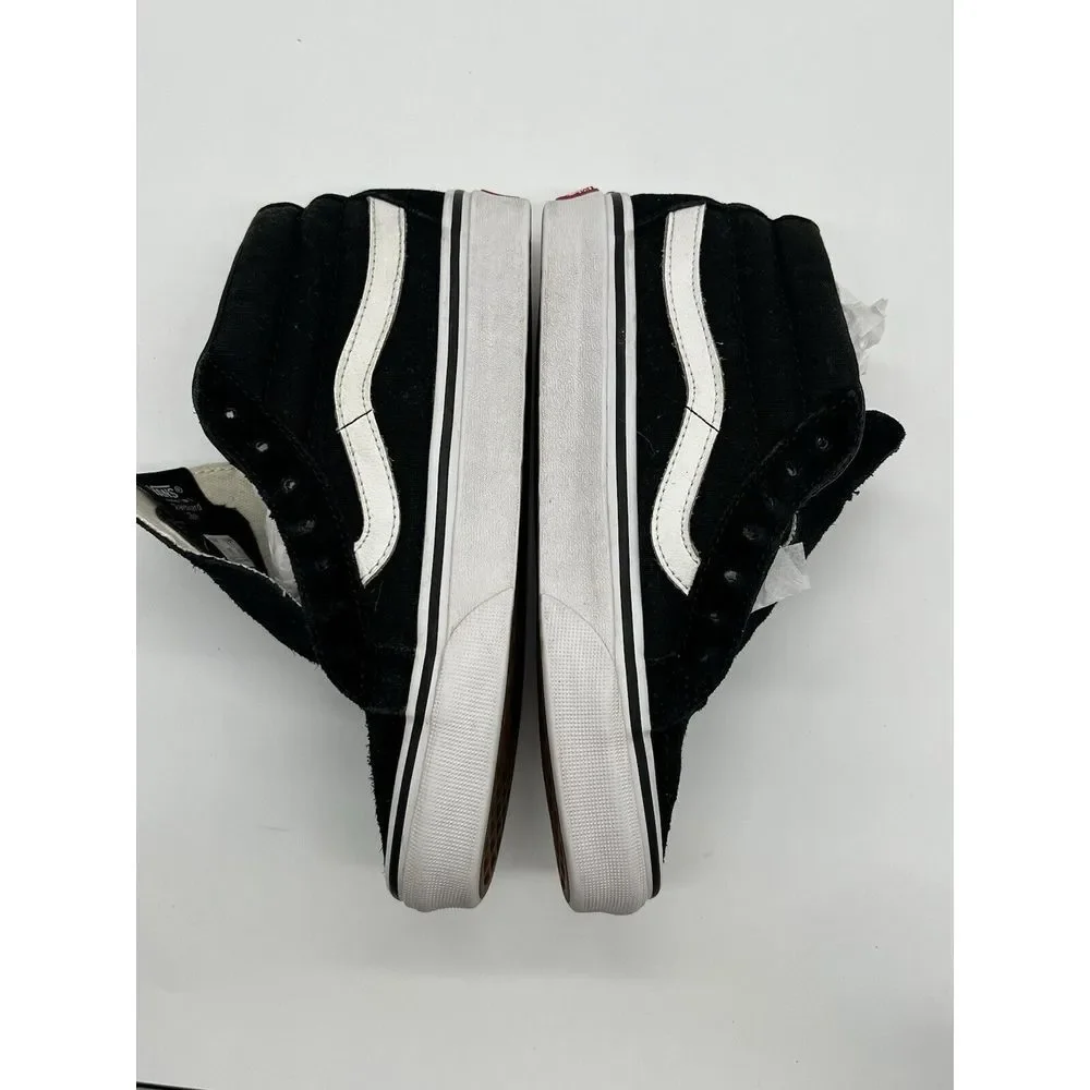 VANS SK8-Mid Black Embroidered Rose Skate Sneakers Shoes Women's‎ 5.5
